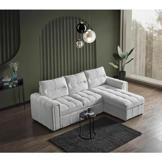 Coltar Extensibil Vito L, 310x170x110 cm, Stofa Beige Deschis picture - 3