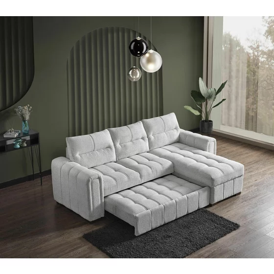 Coltar Extensibil Vito L, 310x170x110 cm, Stofa Beige Deschis picture - 2