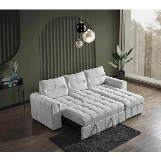 Coltar Extensibil Vito L, 310x170x110 cm, Stofa Beige Deschis picture - 6