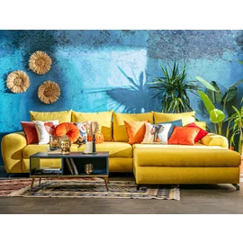 Coltar Extensibil Yoko, 320x214x96 cm, Stofa Soro 40 Galben