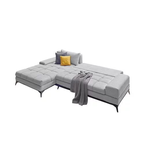 Coltar Extensibil Figaro, 315x212x78-87 h cm, Stofa, Gri Silver picture - 3