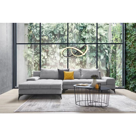 Coltar Extensibil Figaro, 315x212x78-87 h cm, Stofa, Gri Silver picture - 1