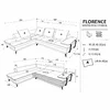 Coltar Florence, 290x232x61-91 cm, Stofa Cream picture - 3
