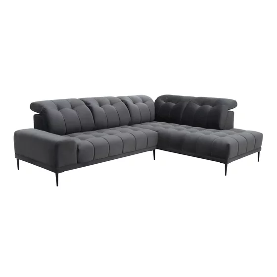 Coltar Grenada Cu Sezut Reglabil, Electronic, 281x226x89-107 cm, Stofa , Grafit Metalic picture - 2