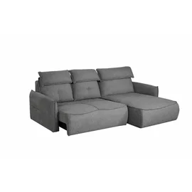 Coltar Modo Cu Sezut Glisant, Actionare Electrica, Sezlong Dreapta, 251x177x100 cm, Stofa Gri