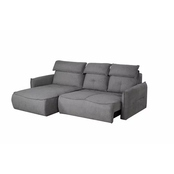 Coltar Modo Cu Sezut Glisant, Actionare Electrica, Sezlong Stanga, 251x177x100 cm, Stofa Gri picture - 2