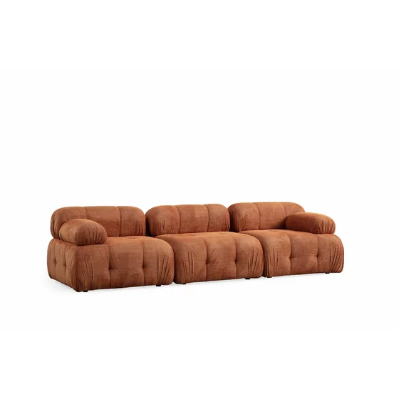 Coltar Modular Petit 3, 285x160x75 h cm, Stofa, Portocaliu picture - 3