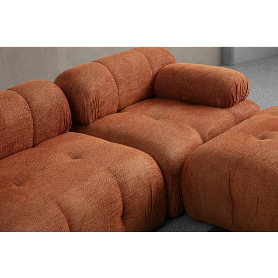 Coltar Modular Petit 3, 285x160x75 h cm, Stofa, Portocaliu picture - 5