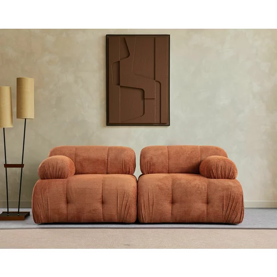 Coltar Modular Petit 3, 285x160x75 h cm, Stofa, Portocaliu picture - 7
