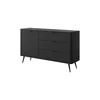 Comoda 3 Sertare + Usa, Lante 138-D3S, 138.2x38x81.2 cm, MDF, Negru picture - 4