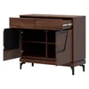 Comoda 2 Usi + 2 Sertare Vero VR02, 98x38.5x86 h cm, Pal Melaminat/MDF, Nuc Inchis picture - 3