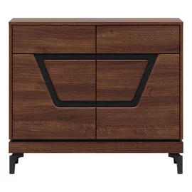 Comoda 2 Usi + 2 Sertare Vero VR02, 98x38.5x86 h cm, Pal Melaminat/MDF, Nuc Inchis