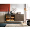 Comoda 2 Usi + 3 Sertare Lumi, 181.3x39.3x82.6 h cm, MDF/Sticla, Stejar Dunin picture - 1