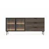 Comoda 2 Usi + 3 Sertare Lumi, 181.3x39.3x82.6 h cm, MDF/Sticla, Stejar Dunin picture - 3