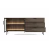 Comoda 2 Usi + 3 Sertare Lumi, 181.3x39.3x82.6 h cm, MDF/Sticla, Stejar Dunin picture - 4
