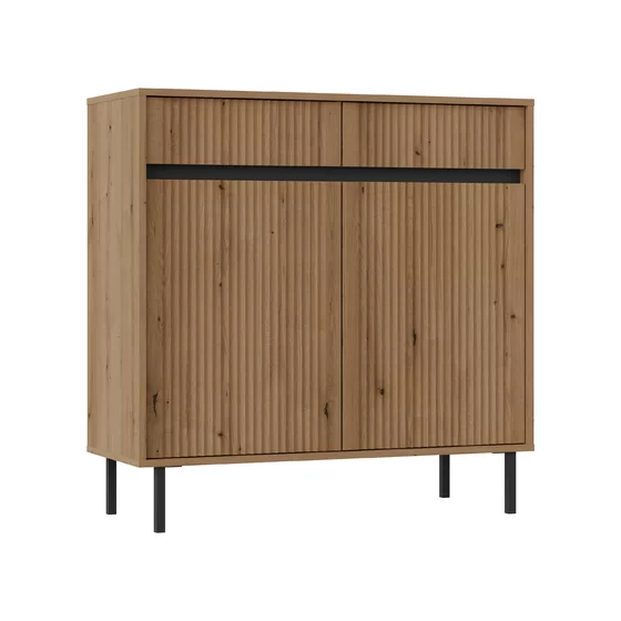 Comoda 2 Usi +2 Sertare, Osaka 2F+2S-822, 100x40x100 cm, Pal Melaminat/MDF Frezat picture - 1