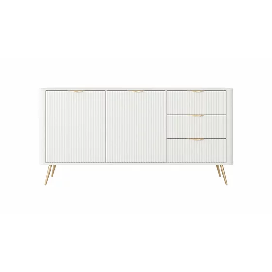 Comoda 2 Usi+3 Sertare, Lante 163-2D3S, 163.2x38x81.2 cm, MDF, Alb picture - 2