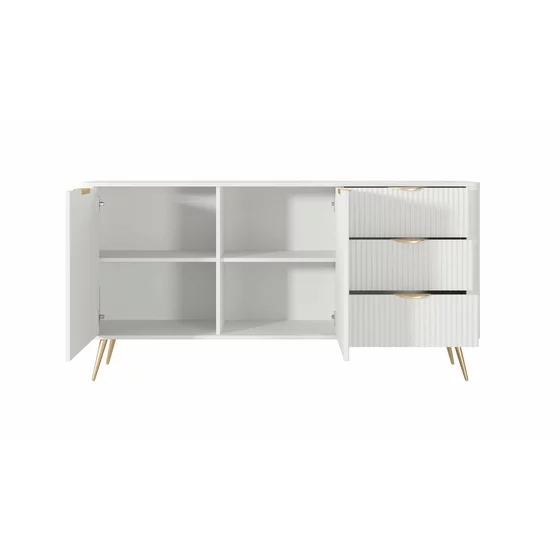 Comoda 2 Usi+3 Sertare, Lante 163-2D3S, 163.2x38x81.2 cm, MDF, Alb picture - 3