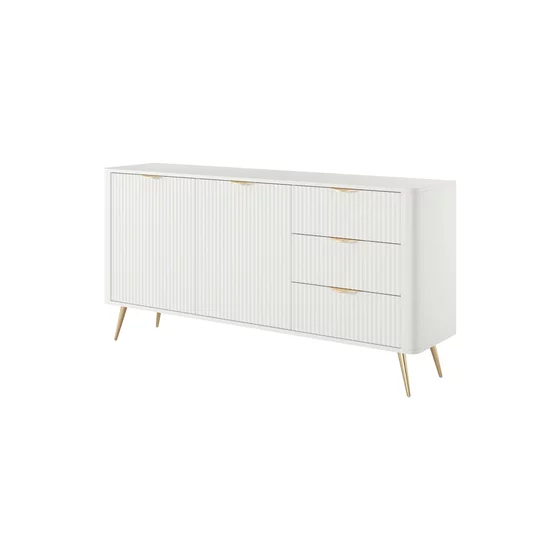 Comoda 2 Usi+3 Sertare, Lante 163-2D3S, 163.2x38x81.2 cm, MDF, Alb picture - 1