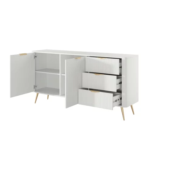 Comoda 2 Usi+3 Sertare, Lante 163-2D3S, 163.2x38x81.2 cm, MDF, Alb picture - 4