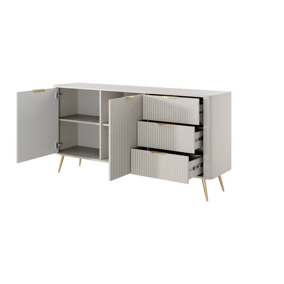 Comoda 2 Usi+3 Sertare, Lante 163-2D3S, 163.2x38x81.2 cm, MDF, Beige picture - 5