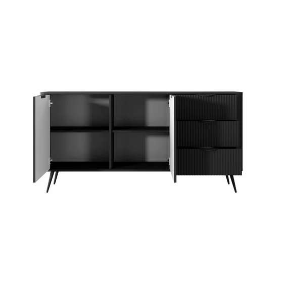 Comoda 2 Usi+3 Sertare, Lante 163-2D3S, 163.2x38x81.2 cm, MDF, Negru picture - 3