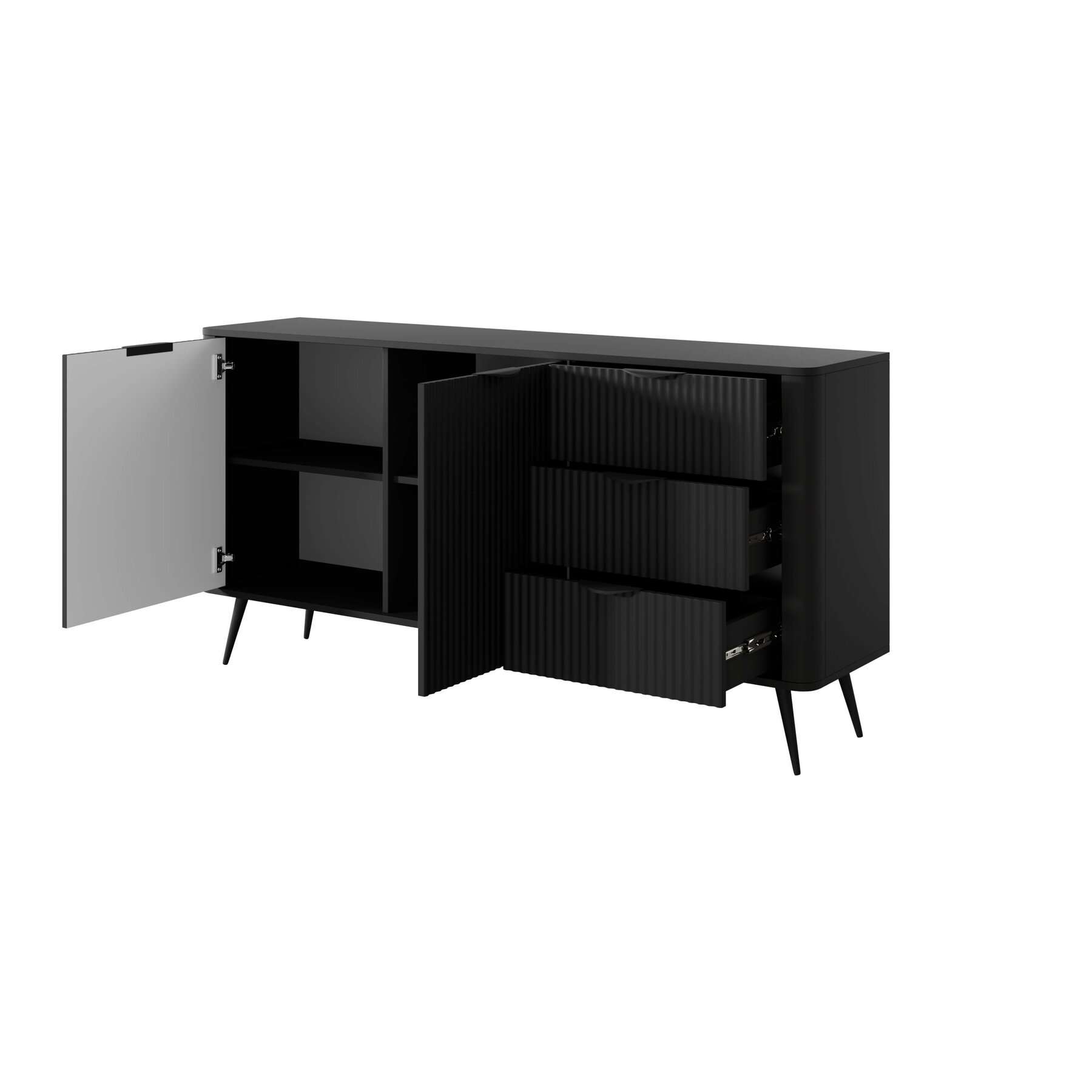 Comoda 2 Usi+3 Sertare, Lante 163-2D3S, 163.2x38x81.2 cm, MDF