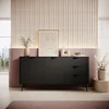 Comoda 2 Usi+3 Sertare, Lante 163-2D3S, 163.2x38x81.2 cm, MDF, Negru picture - 1