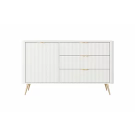 Comoda 3 Sertare + Usa, Lante 138-D3S, 138.2x38x81.2 cm, MDF, Alb
