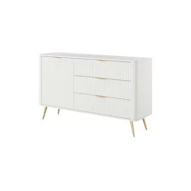 Comoda 3 Sertare + Usa, Lante 138-D3S, 138.2x38x81.2 cm, MDF, Alb