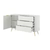 Comoda 3 Sertare + Usa, Lante 138-D3S, 138.2x38x81.2 cm, MDF, Alb picture - 4