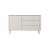 Comoda 3 Sertare + Usa, Lante 138-D3S, 138.2x38x81.2 cm, MDF, Beige picture - 2