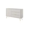 Comoda 3 Sertare + Usa, Lante 138-D3S, 138.2x38x81.2 cm, MDF, Beige picture - 4
