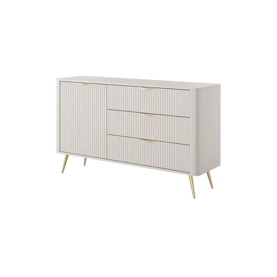 Comoda 3 Sertare + Usa, Lante 138-D3S, 138.2x38x81.2 cm, MDF, Beige picture - 4