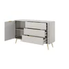 Comoda 3 Sertare + Usa, Lante 138-D3S, 138.2x38x81.2 cm, MDF, Beige picture - 5
