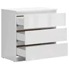 Comoda 3 Sertare Timber, 75x45x75.5 cm, Pal Melaminat, Alb Lucios picture - 2