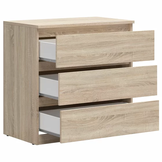 Comoda 3 Sertare Timber, 75x45x75.5 cm, Pal Melaminat,  Stejar Sonoma picture - 4