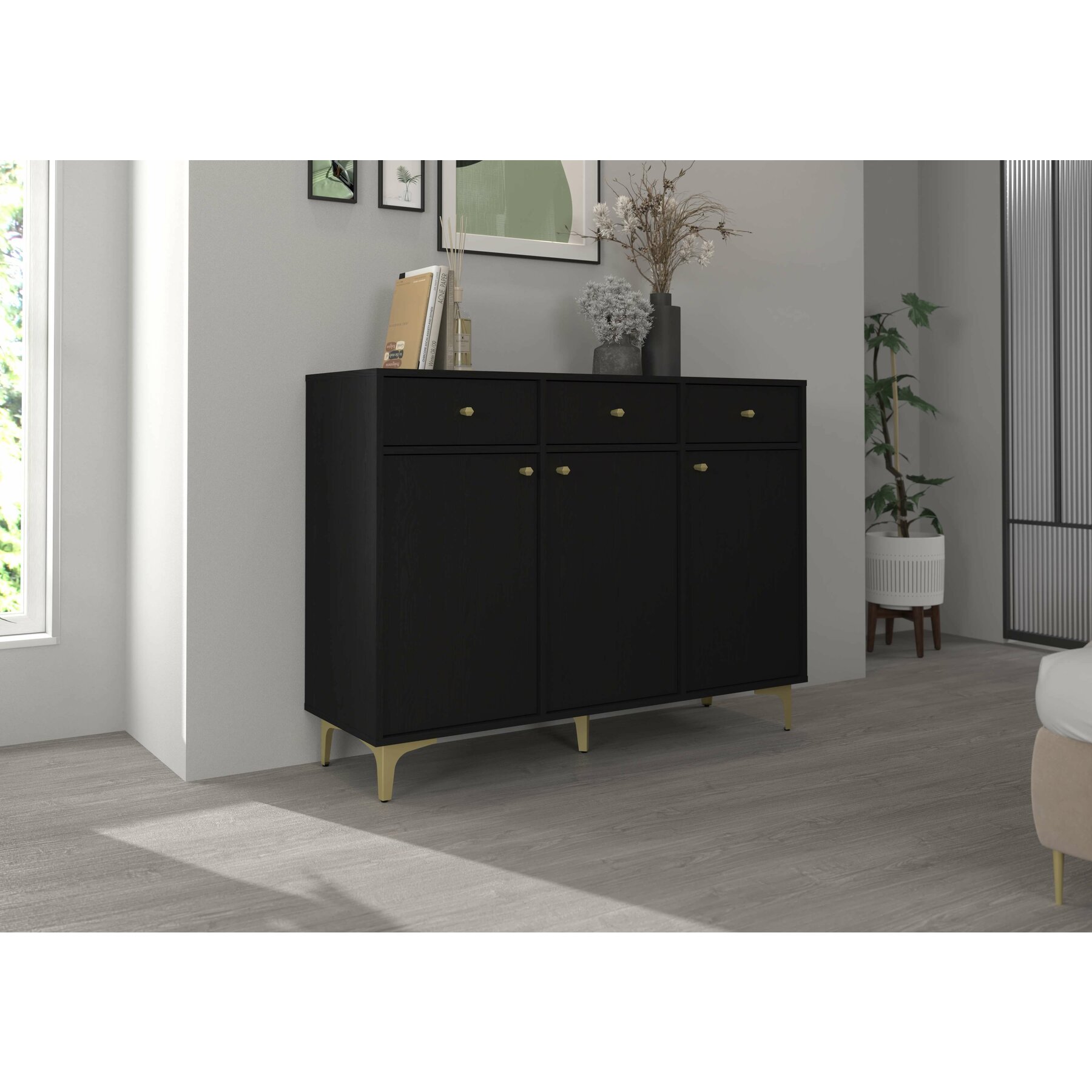 Comoda 3 Usi + 3 Sertare, Tokyo 1, TYP 827, 124.5x40.8x93.5 cm