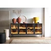 Comoda 4 Usi Lumi, 181.3x39.3x82.6 h cm, MDF/Sticla, Stejar Dunin picture - 1