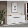 Comoda 4 Usi + 4 Sertare, Cross,  225x40x75 cm, Pal Melaminat, Alba picture - 1