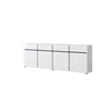 Comoda 4 Usi + 4 Sertare, Cross,  225x40x75 cm, Pal Melaminat, Alba picture - 4
