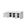 Comoda 4 Usi + 4 Sertare, Cross,  225x40x75 cm, Pal Melaminat, Alba picture - 2
