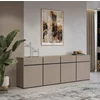 Comoda 4 Usi + 4 Sertare, Cross,  225x40x75 cm, Pal Melaminat, Beige Congo picture - 1