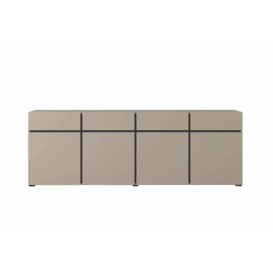 Comoda 4 Usi + 4 Sertare, Cross,  225x40x75 cm, Pal Melaminat, Beige Congo picture - 3