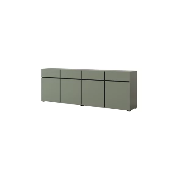 Comoda 4 Usi + 4 Sertare, Cross,  225x40x75 cm, Pal Melaminat, Verde Pin picture - 3
