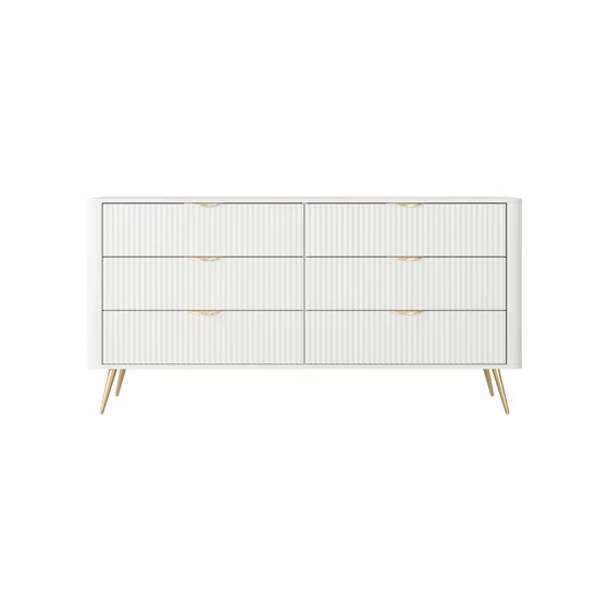 Comoda 6 Sertare, Lante 163-6S, 163.2x38x81.2 cm, MDF, Alb picture - 2
