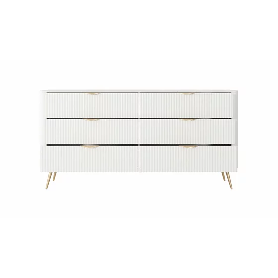 Comoda 6 Sertare, Lante 163-6S, 163.2x38x81.2 cm, MDF, Alb picture - 3
