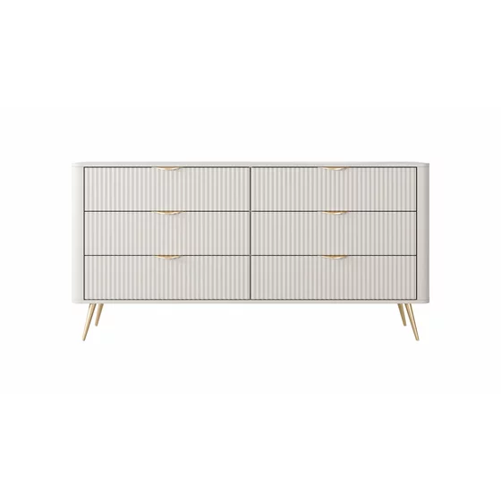 Comoda 6 Sertare, Lante 163-6S, 163.2x38x81.2 cm, MDF, Beige picture - 3