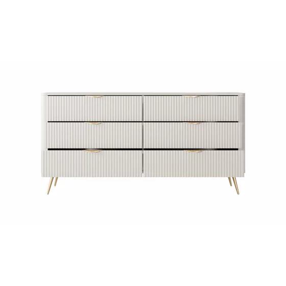 Comoda 6 Sertare, Lante 163-6S, 163.2x38x81.2 cm, MDF, Beige picture - 4