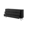 Comoda 6 Sertare, Lante 163-6S, 163.2x38x81.2 cm, MDF, Negru picture - 5